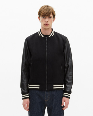 Black varsity wool jacket