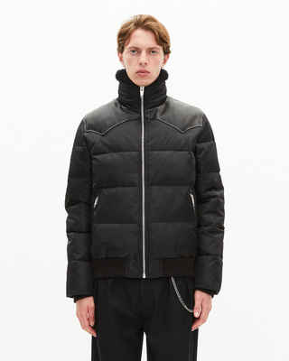 Black water-repellent down jacket