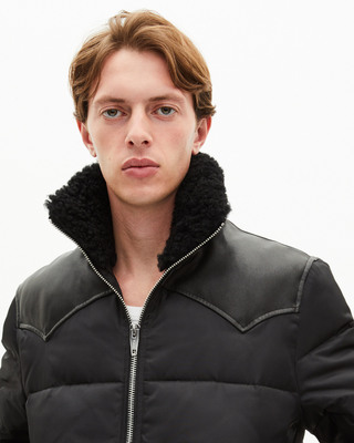 Black water-repellent down jacket