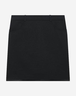 Short skirt with black satin edges