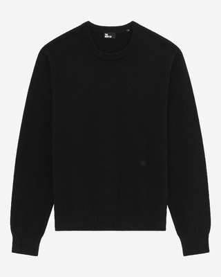 Black cashmere round-neck sweater