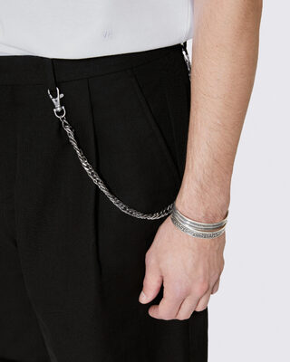 Black chain dart shorts