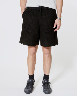 Black lace shorts