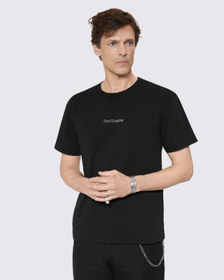 T-shirt with black cut-out logo