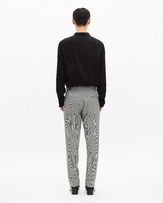 Black and white houndstooth tailored suit pants