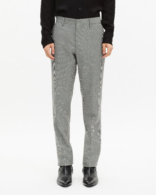 Black and white houndstooth tailored suit pants