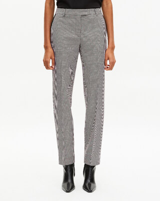 Black and white houndstooth tailored pants