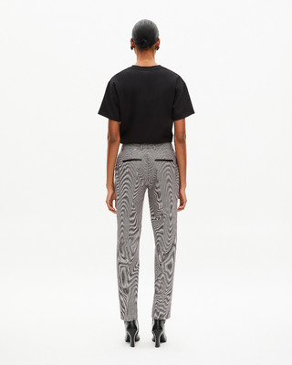 Black and white houndstooth tailored pants