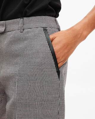 Black and white houndstooth tailored pants