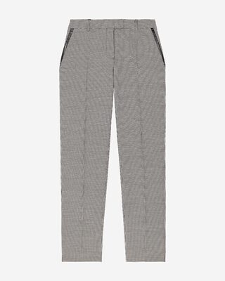 Black and white houndstooth tailored pants