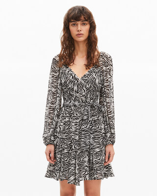Short zebra print wrap dress