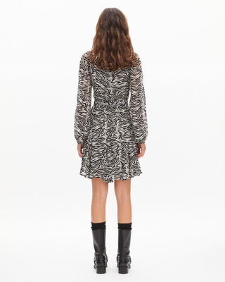 Short zebra print wrap dress
