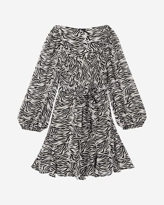 Short zebra print wrap dress