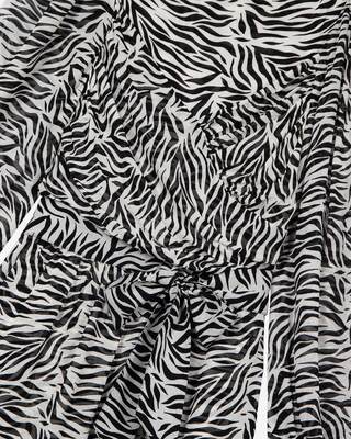Short zebra print wrap dress