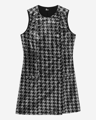 Short houndstooth dress with black sequins