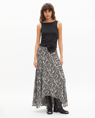 Long zebra print skirt