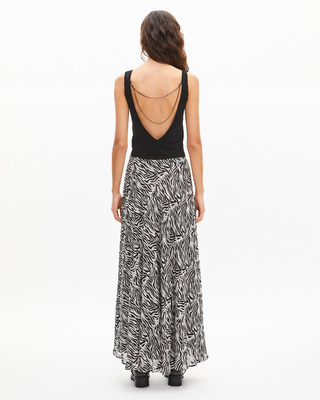 Long zebra print skirt