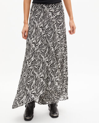 Long zebra print skirt