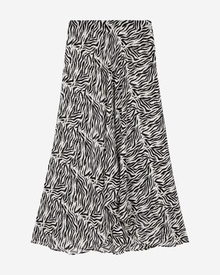 Long zebra print skirt