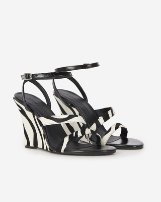 Zebra foal-effect wedge-heeled sandals
