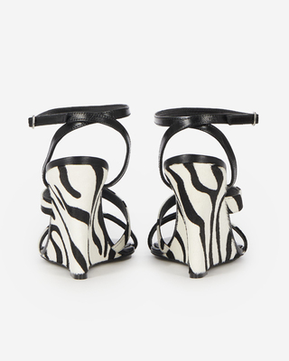 Zebra foal-effect wedge-heeled sandals