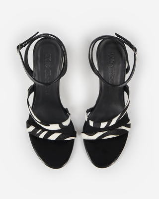 Zebra foal-effect wedge-heeled sandals