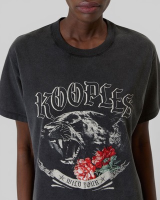 T-shirt with black screen print
