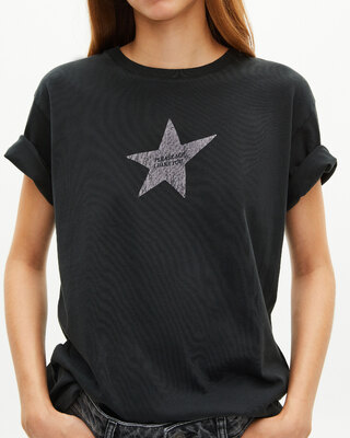 T-shirt with black screen print