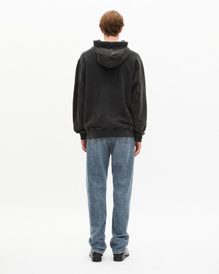 Zipped sweatshirt with black silk-screen print