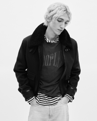 The Kooples black t-shirt with faded screen print