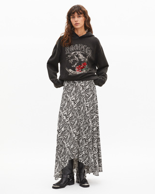 Hooded sweatshirt with black screen print