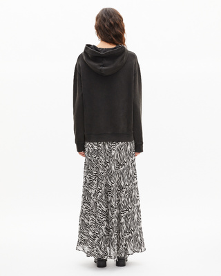 Hooded sweatshirt with black screen print