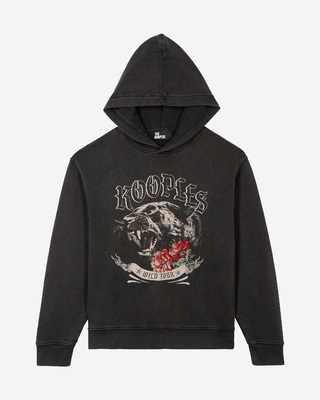 Hooded sweatshirt with black screen print