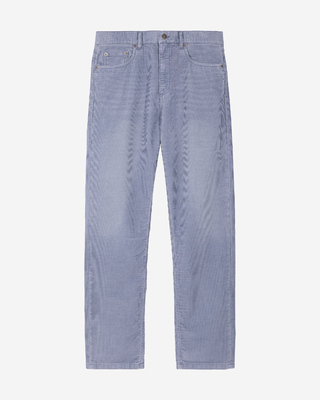 Blue corduroy straight-leg jeans
