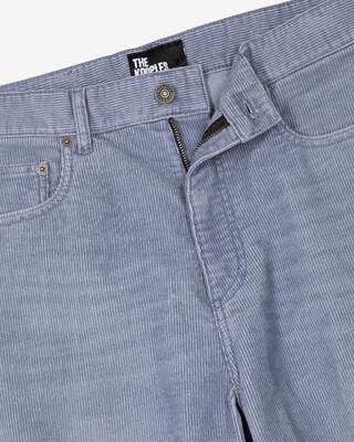Blue corduroy straight-leg jeans