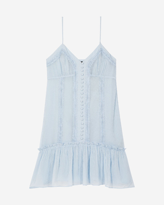 Short dress with blue lace detail