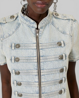 Blue denim short dress