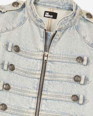 Blue denim short dress