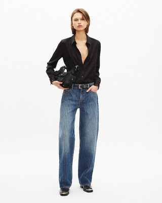 Blue pinstripe jeans