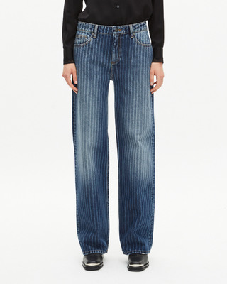 Blue pinstripe jeans
