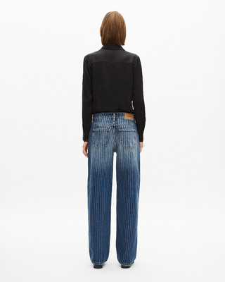 Blue pinstripe jeans