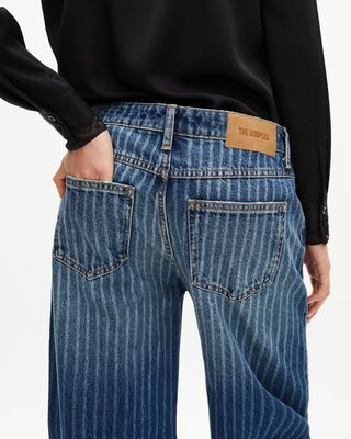 Blue pinstripe jeans