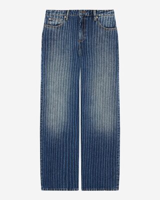 Blue pinstripe jeans