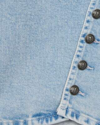 Blue denim capri