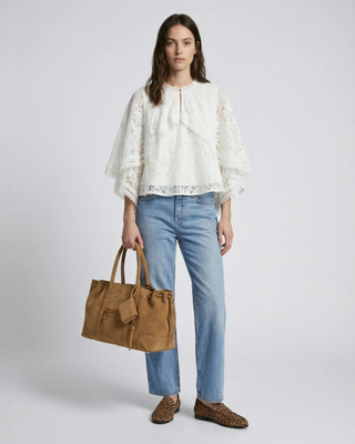 Blue wide-leg jeans