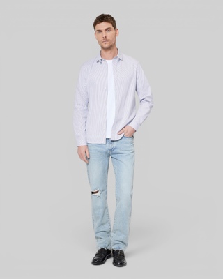 Light blue washed straight jeans
