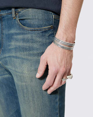 Medium blue washed slim jeans