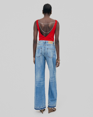 Blue wide-leg jeans