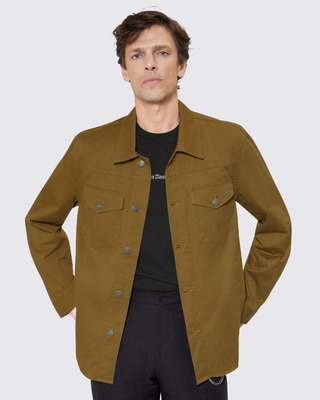 Overshirt with bronze patch pockets