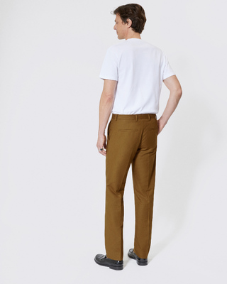 Cotton linen suit pants bronze